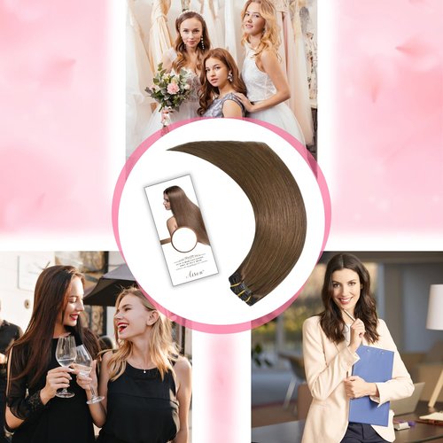 Aison Light Brown Hair Extensions Clip in Real Human Hair 75G 100% Remy Human Hair Clip in Extensions for Women 7pcs 16clips18 Inch
