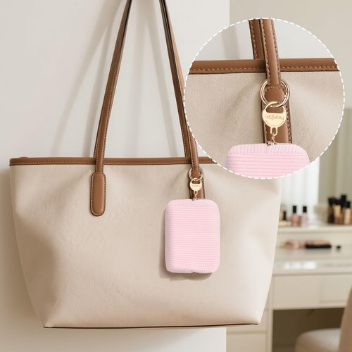 Playexen Mini Makeup Bag, Corduroy Small Cosmetic Bag for Purse with Ring Buckle, Portable Travel Makeup Pouch for Lipsticks, Chapsticks, Coin, Earphone, Credit Card (Black)