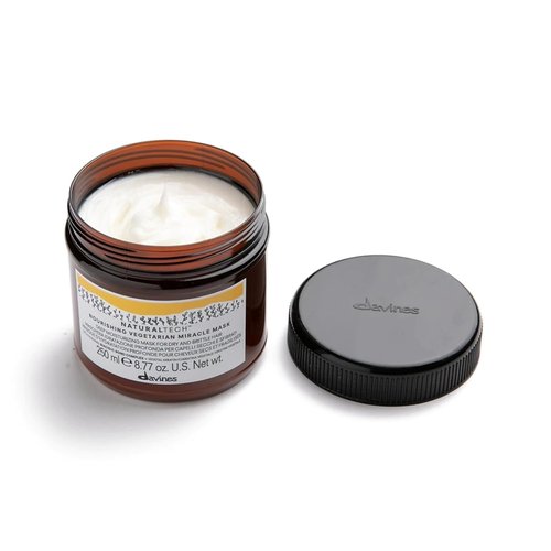 Davines Naturaltech Nourishing Vegetarian Miracle Mask - Hydrating & Restructuring for Dry Hair | 8.45 Fl Oz