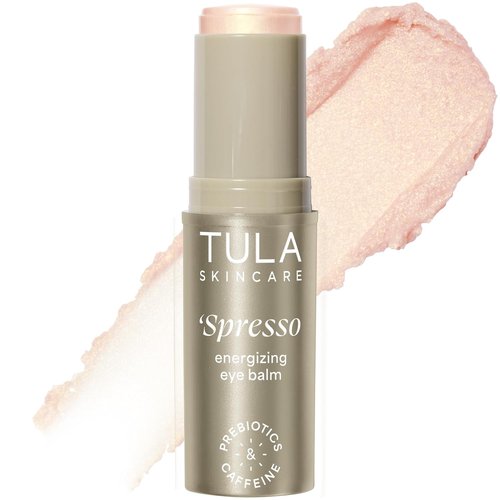 TULA Skin Care Spresso Energizing Eye Balm - Hydrating Caffeine Treatment for Dark Circles | Portable 0.35 oz