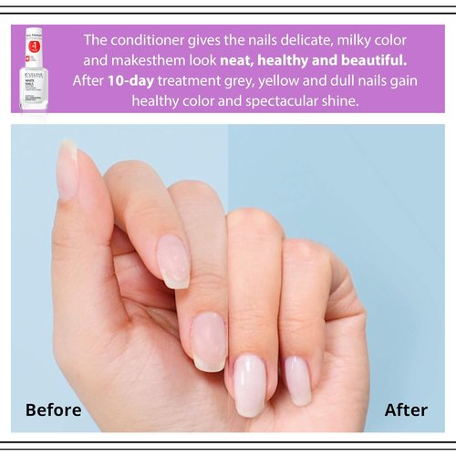 Eveline Cosmetics Nail Whitener - 3 In 1 Formula for Instant Whitening & Brightening