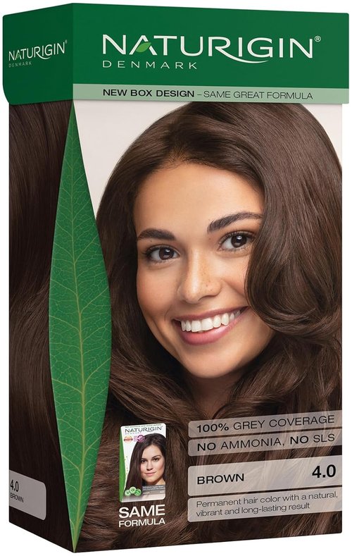 Naturigin Permanent Hair Dye - 4.0 Brown | 100% Gray Coverage, Vegan & Ammonia-Free Formula