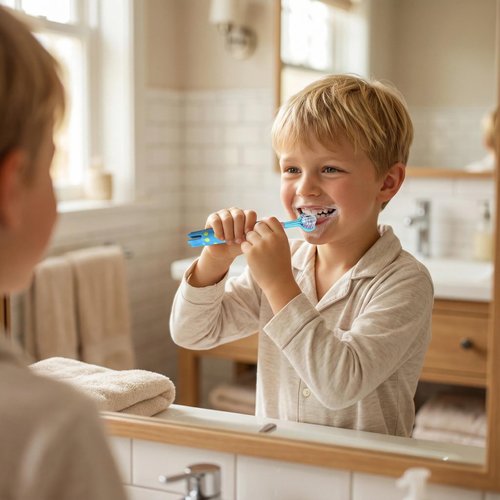Lnncdsc Toddler Toothbrush 4 Pack, Ultra Soft Bristles Kids Toothbrush for Ages 3-12 Years, 3-Sided Design with Tongue Scraper, Non-Slip Handle,Colorful Oral Care Set for Boys & Girls. (4)
