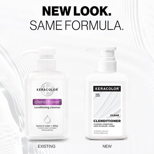 Keracolor Clenditioner Cleansing Conditioner - Color Protecting, Keratin-Infused Co-Wash | Clear, 2 Sizes Available