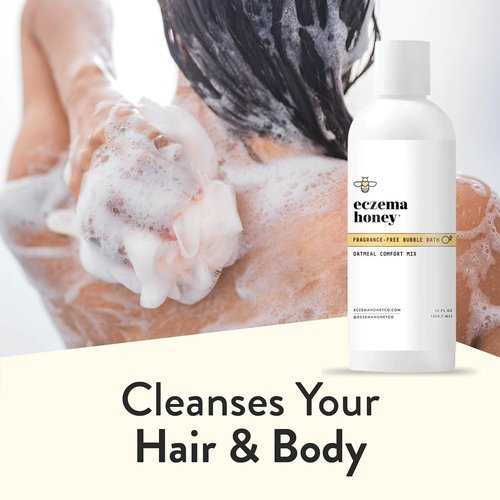 ECZEMA HONEY Oatmeal Comfort Bubble Bath - Fragrance-Free Moisturizing Body Wash for Sensitive Skin (12 Oz)