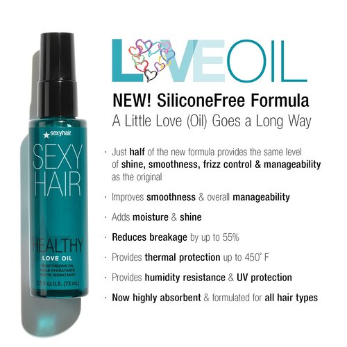 SexyHair Healthy Love Oil | Moisturizing Oil for Smoothness & Frizz Control | Thermal Protection & Shine | All Hair Types