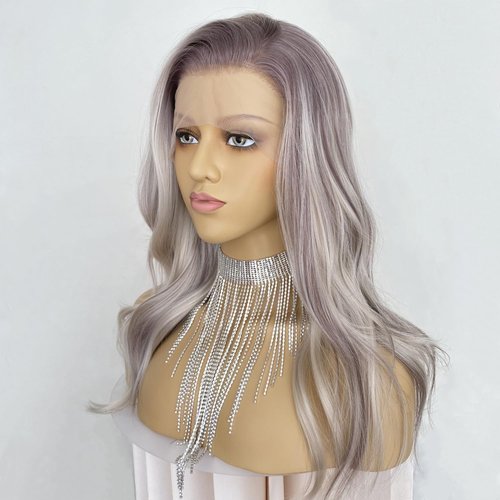 CIMITIKI Highlight Ash Blonde with Brown Colored 13x4 Lace Front Wig Ready to Wear HD Glueless 18Inch Body Wave Pre plucked Natural Hairline for Women