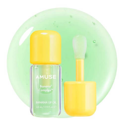 Amuse Seoul Banana Lip Oil | Hydrating Vegan Lip Oil with Peptide & Rice-Based PDRN - 01 Zen Matcha