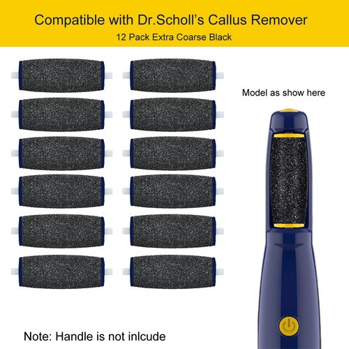 Replacement Roller Compatible with Dr. Scholl's Callus Remover Electronic Foot File-Extra Coarse (12 Pack)