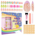 78 Pcs Press on Nails for Kids, Kalolary Fake Nail for Girls Set with Jelly Nail Adhesives & Nail Builder Glue, Full Cover Short Acrylic Nails for Girls Gifts