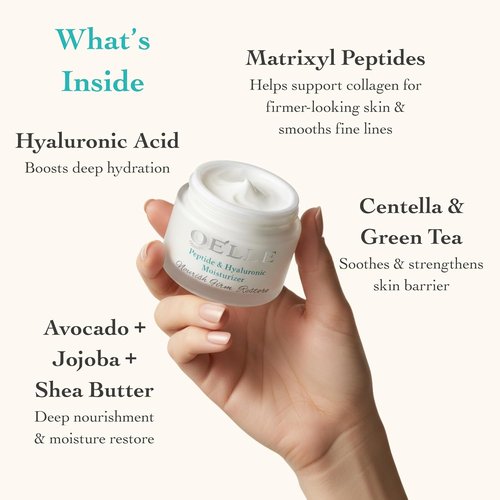 Regine Switzerland Advanced Peptide & Hyaluronic Face Cream - Hydrating Anti-Aging Moisturizer with Botanical Extracts, Avocado & Jojoba Oil for All Skin Types