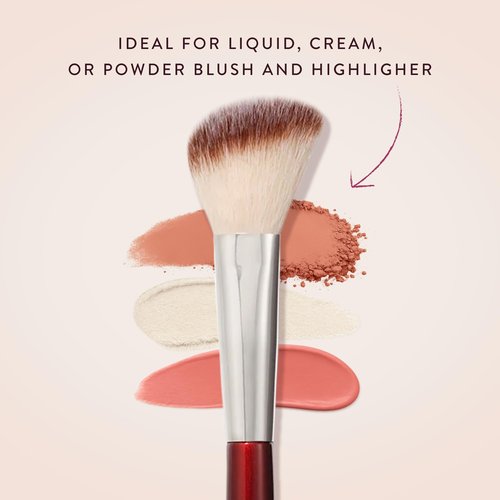 BK BEAUTY 112 SMALL ANGLED FACE BRUSH – Precise Angled Blush Brush for Soft, Natural Blend, Ideal for Blush on Smaller Faces & Highlighting