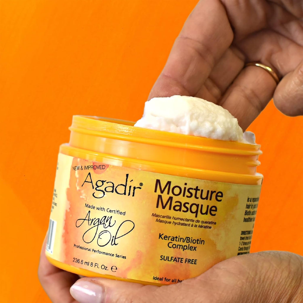 Agadir Moisture Masque - Deep Hydrating Hair Treatment | 8 Oz for Soft, Manageable Hair