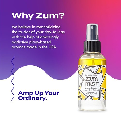 Indigo Wild Zum Mist Room & Body Spray - Aromatherapy Lavender-Lemon Essential Oil Mist - 4 fl oz