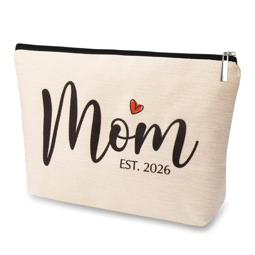 DJOLY Birthday Gifts for Mom, Mothers Day, Best New Mom Gifts for Birthday Mama Bag, Mom To Be Gift, Pregnancy Gifts for Expecting Mom Essentials Mommy Makeup Bag, Christmas Cosmetic Pouch