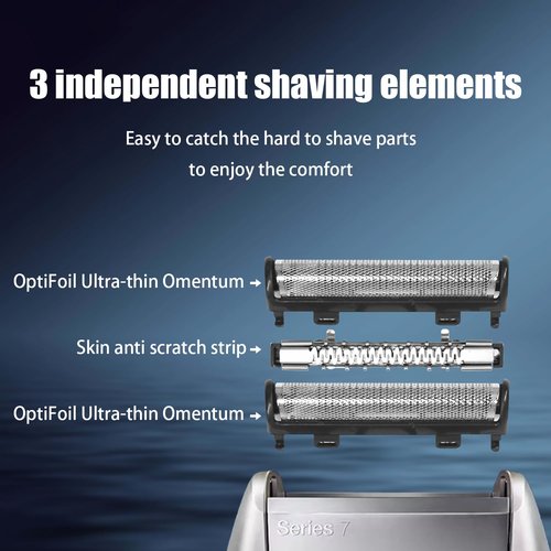 Braun 70S Electric Shaver Head Replacement - Compatible Foil Heads for Series 7 Shavers | 2 Pack
