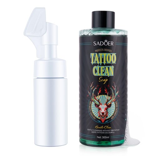 Olephira Ultra-Concentrated Tattoo Green Soap 10oz with Foaming Bottle 120ml, Clean Skin Equipment,1:10 Dilution Tattoo Soap Supplies for Tattoos Piercings