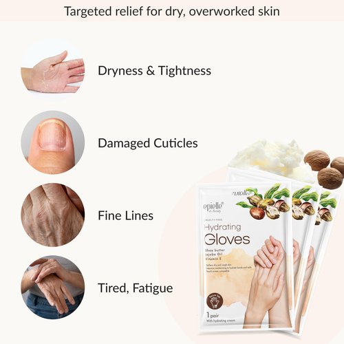 Epielle Hydrating Hand Mask 6 Pairs, Relieve and Soften with Shea Butter & Jojoba Oil, Deep Moisturizing Gloves for Dry, Cracked Hands, Self Care Gifts for Women, Spa Kit, Easter Basket Stuffers