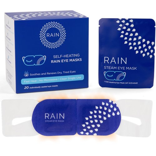 Rain Self Heating Steam Eye Mask for Dry Eyes - Warming Eye Compress with Moist Heat Therapy - Disposable Hot Compress Relief for Stye Treatment, Eye Fatigue & Dry Eye Relief (20 Masks)