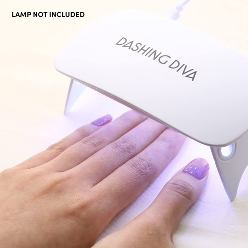 Dashing Diva Glaze Nail Strips - Ocean Bay | Works with Any LED Nail Lamp | Long Lasting, Chip Resistant, Semicured Gel Nail Strips | Contains 34 Salon Quality Blue Nail Wraps, 1 Prep Pad, 1 Nail File