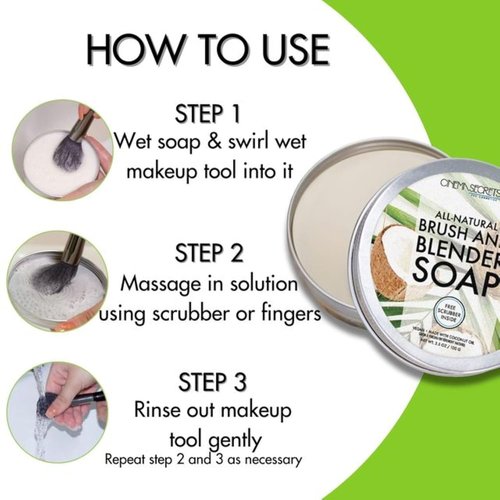 Cinema Secrets Vegan Makeup Brush Cleaner Soap - Deep Cleansing & Conditioning Formula with Coconut Oil - 3.5 oz