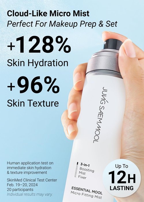 JUNG SAEM MOOL Essential Mool Micro Fitting Mist | Micro-Fine Setting Spray for Makeup & Hydrating Primer for Face with Thermal Spring Water, Long-Lasting Fix & Dewy Finish, Korean Makeup (4.06 Fl Oz)