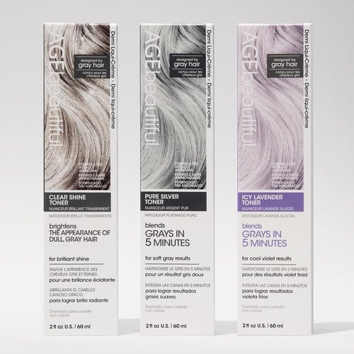 AGE Beautiful Demi Liqui-Creme Toner - 5-Minute Gray Hair Enhancer | Ammonia-Free | Nourishes & Adds Shine