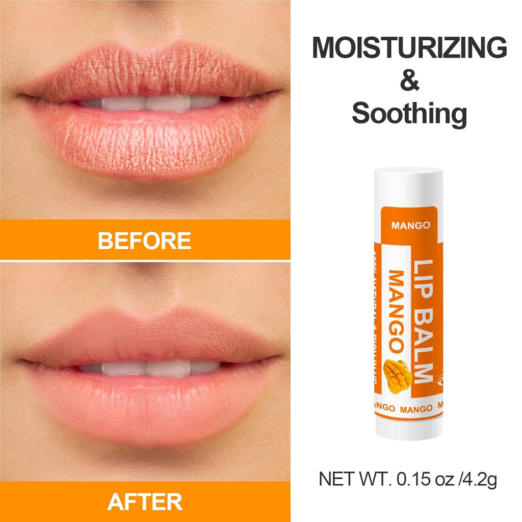 Yopela Natural Lip Balm 14 Pack | Moisturizing & Soothing with Vitamin E & Coconut Oil - 14 Flavors