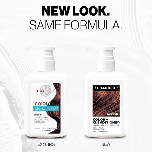 Keracolor Color + Clenditioner - 3-in-1 Color-Depositing Conditioner for Vibrant Hair | 12 Fl Oz, 23 Shades