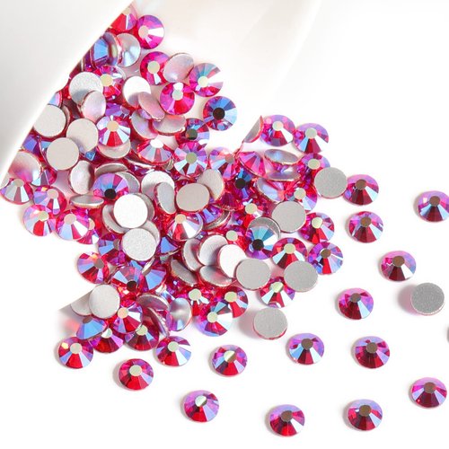 Beadsland 2880pcs Flat Back Crystal Rhinestones Round Gems for Nail Art and Craft Glue Fix, Light Siam AB, SS20,4.6-4.8mm