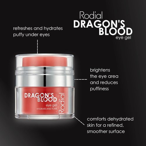 Rodial Dragon's Blood Eye Gel - Hydrating Eye Cream with Hyaluronic Acid | 0.5 fl. oz. for Brightening and Reducing Puffiness