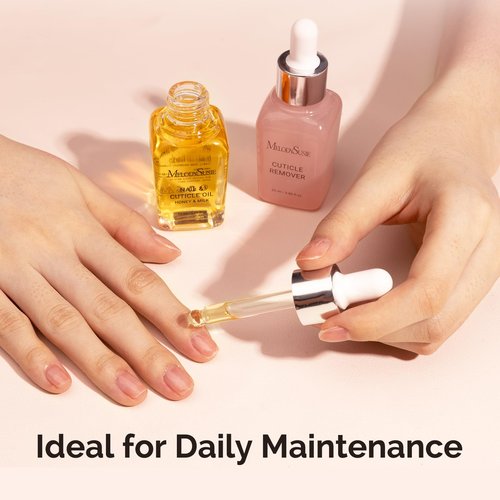 MelodySusie 25ML Cuticle Care Kit - Cuticle Oil and Cuticle Remover, Cuticle Nourishes and Softener, Promotes Nail Growth and Strength for Home and Salon Use 2PCS