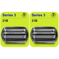 Series 3 Replacement Head for Braun Electric Shaver -21B- Compatible with Braun Electric Razors 300s, 310s, 3010BT (2 Pack)