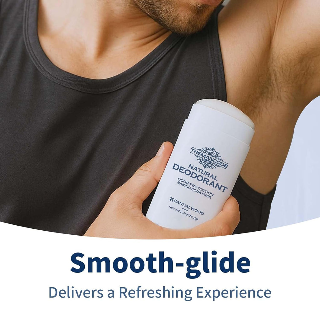 THEMANCODE Deodorant Stick - Aluminum-Free Sandalwood Formula for Powerful Odor Control | 2.7 oz