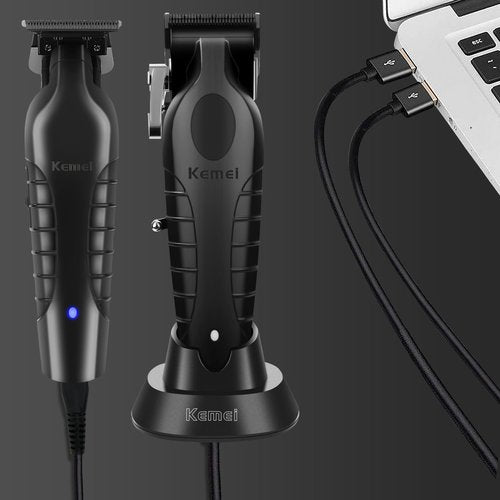 KEMEI Hair Clippers and Trimmers Set Professional, Barber Clipper for Hair Cutting, Rechargeable Electric Trimmers for Men, T-Blade Grooming Kit with 11 Guide Combs for Family