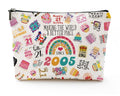 NONETH 21st Birthday Gifts for Her, 21 Year Old Birthday Gifts for Her, Sister, 2005 Birthday Makeup Bag & Travel Toiletry Bag, Unique Happy 21st Birthday Decorations & Party Favors & Gifts for Women