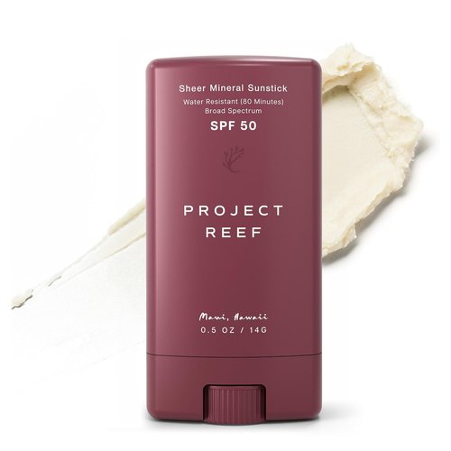 Project Reef SPF 50 Mineral Sunscreen Stick - Compact, Ocean-Friendly & Water-Resistant, 0.5 oz