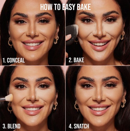 Huda Beauty MINI Easy Bake Loose Baking & Setting Face Powder Shade PEACH PIE (Mini Size 0.21 oz / 6 g)