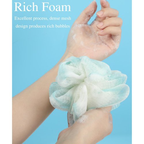 CHENGU 80 Pcs Loofah Bulk Sponge Bath Sponges for Shower, Bath, Body Pouf Mesh Loofah Exfoliating Body Scrubber for Baby, Women, Men, 20g (Plain, Novel Colors)
