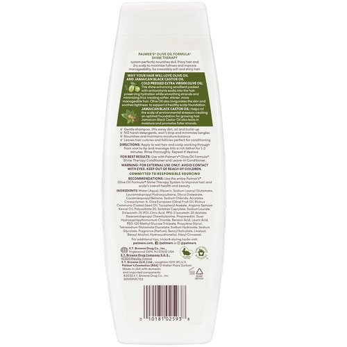 Palmer's Olive Oil Formula Shine Therapy Shampoo - Nourishing & Moisturizing | 13.5 Ounce (Pack of 2)