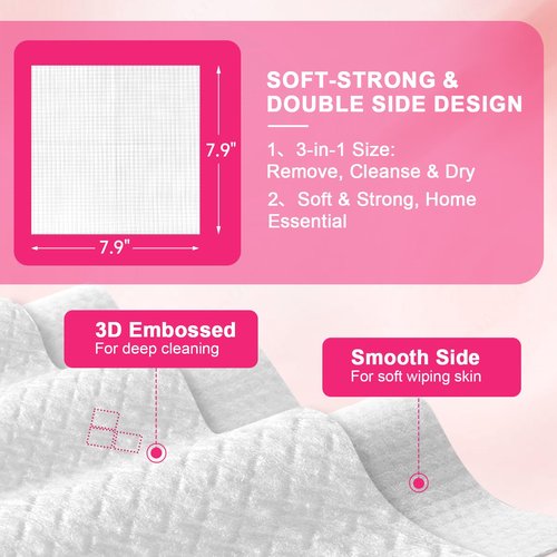 FACEMADE 120 Count Disposable Face Towels, 100% USDA Biobased Face Towelettes Disposable, Clean Facial Towels for Makeup and Clean Skin, Super Soft and Thick Dry Wipes Club