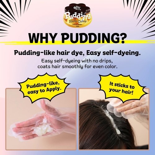 eZn Pudding Hair Dye - Mushroom Blond | No-Drip, Ammonia-Free, Long-Lasting Color for Sensitive Scalps