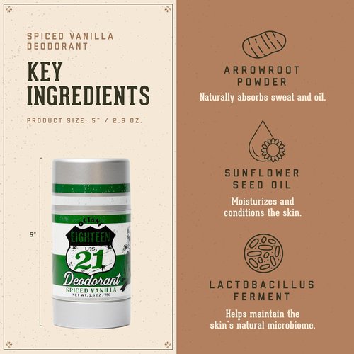 18.21 Man Made Deodorant for Men - Long-Lasting Odor Control & Skin-Soothing Formula