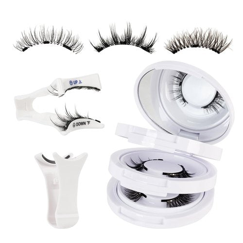 Mayhug Magnetic Eyelashes 3 Pairs, Reusable Magnetic Lashes with Applicator No Glue Needed Lash Clusters Kit Natural Look, Easy to Wear and Remove (3 Pairs-Kit 2)