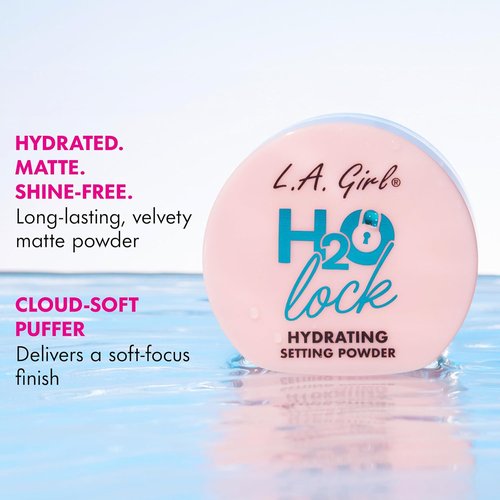 L.A. Girl H2O Lock Hydrating Setting Powder - Long-Lasting, Lightweight Formula | 0.35 oz