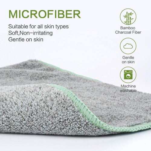 SINLAND Microfiber Face Cloths Highly Absorbent Washcloths Soft Feel Fingertip Towels Multi-Purpose Wash Cloths for Bathroom, Gym, Hotel, Spa and Kitchen, 12Inch x 12Inch