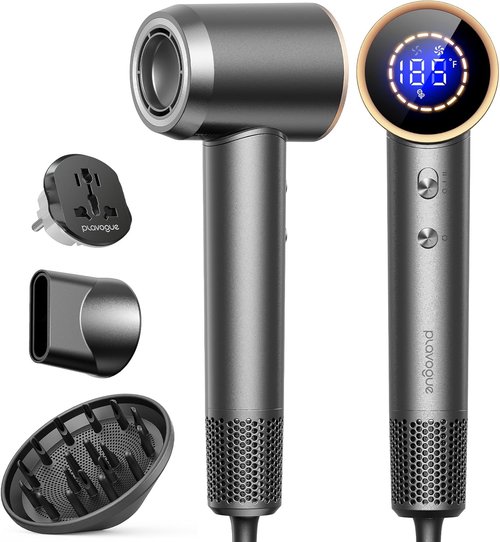 Skiennix Dual Voltage Travel Hair Dryer - High-Speed Ionic Blow Dryer with Diffuser | Lightweight & Fast Drying