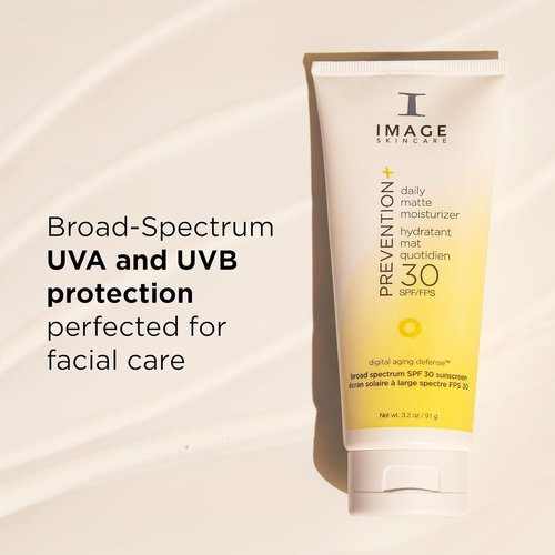 IMAGE Skincare Daily Matte Moisturizer SPF 30 - Zinc Oxide Mattifying Face Sunscreen, 3.2 oz