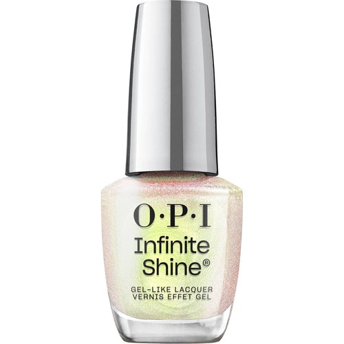 OPI Infinite Shine MarshmelloOo So Sweet | Semi-Sheer Soft White with Pink & Green Shimmer Long Wear Nail Polish | Good Enough to Treat Collection | Holiday 2025