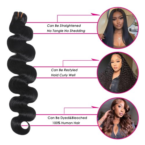 PIAPIA 16A Raw Body Wave Human Hair Bundles Human Hair 100% Unprocessed Brazilian Boutique Virgin Hair Extensions,Double Wefts,Triple Lifespan (Body Wave 1 Bundle, 16 inch)